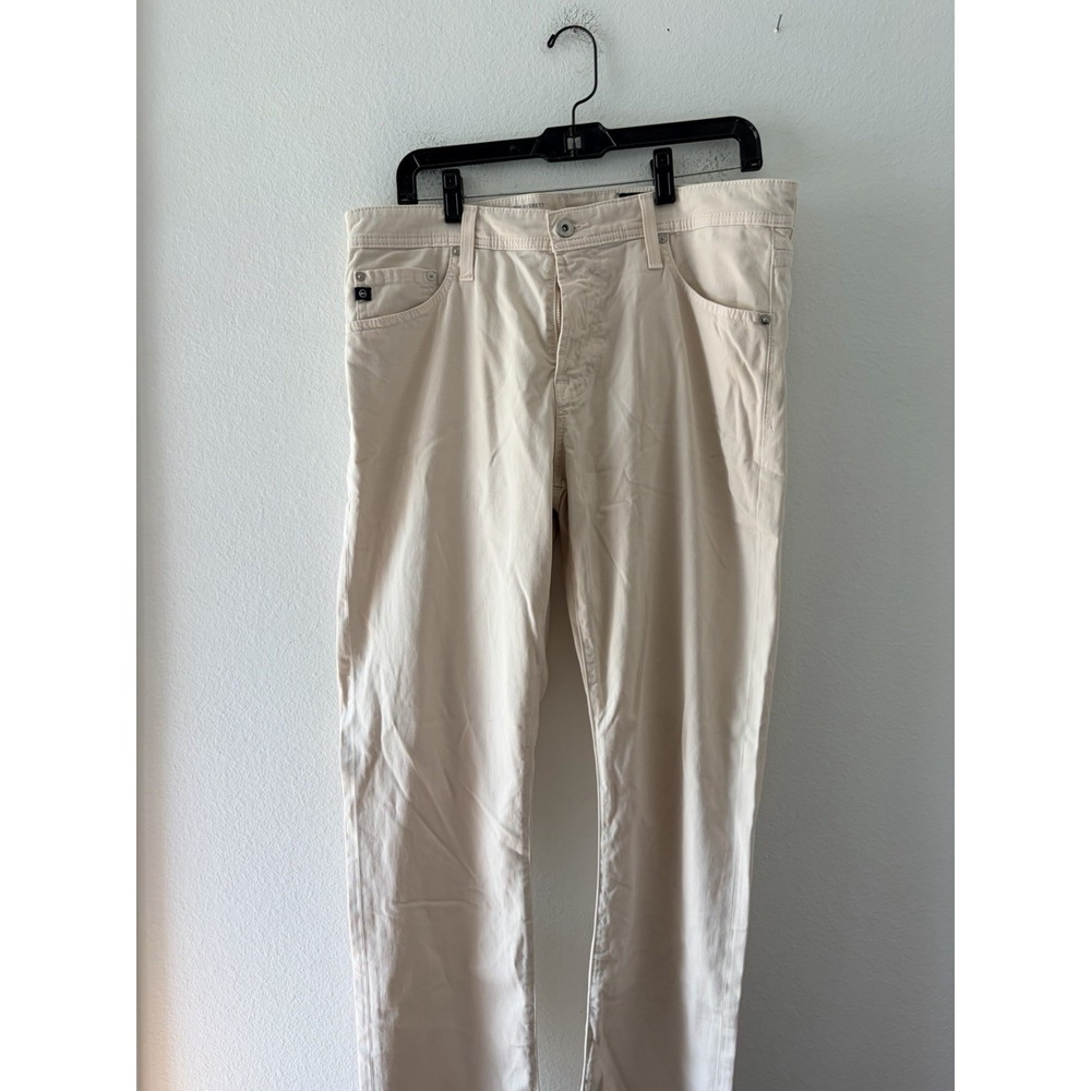 AG Adriano Goldschmied The Everett Slim Straight Pants Mens Size 33x32 Cream
